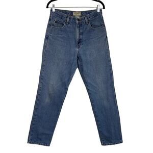 L.L. Bean Womens Vintage 90s Plaid Flannel Lined Jeans High Waisted Tapered Leg